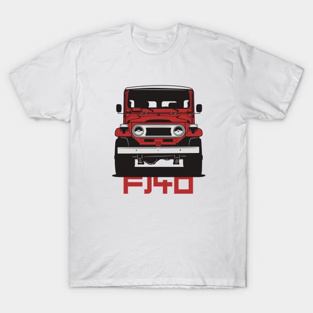 Landcruiser fj40 (red) T-Shirt by Markaryan